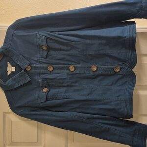 CJ Banks Teal Button-Up Jacket